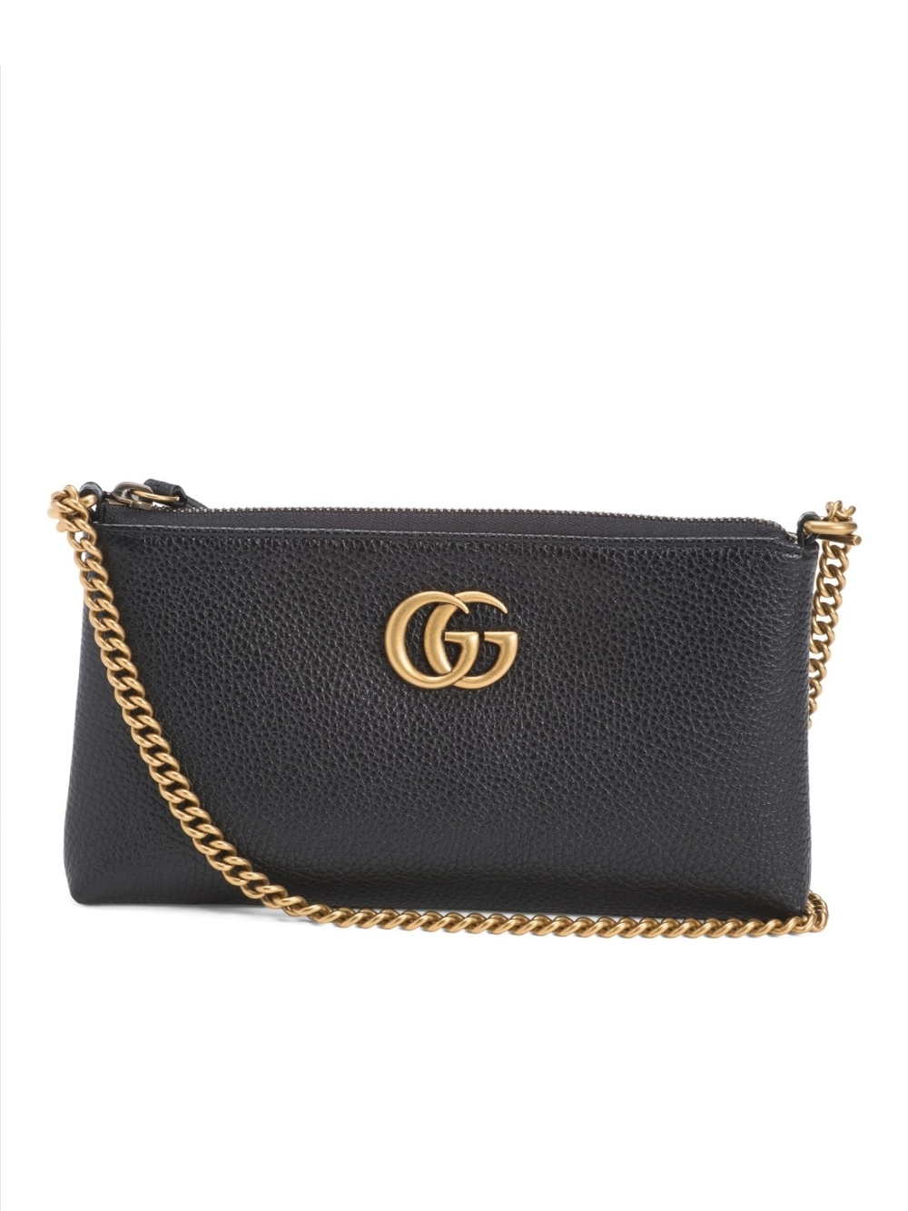 Gucci Brand New Black Pebbled Leather Crossbody with Gold GG 💛